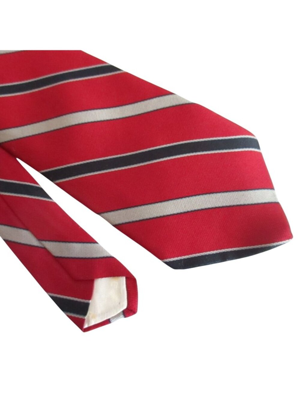 True Vintage Silk Neck Tie 3” 60" Red Striped Paco Rabanne